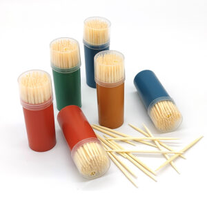 100pcs Bottle Round Bamboo Toothpicks