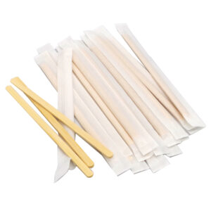 140mm Eco-Friendly Bamboo Coffee Stirrers With Paper Wrapped