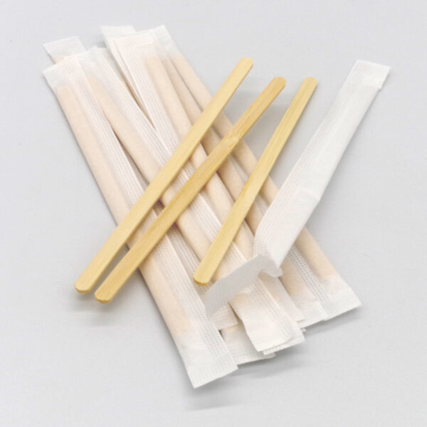 140mm Eco-Friendly Bamboo Coffee Stirrers With Paper Wrapped