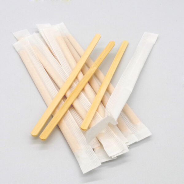 140mm Eco-Friendly Bamboo Coffee Stirrers With Paper Wrapped