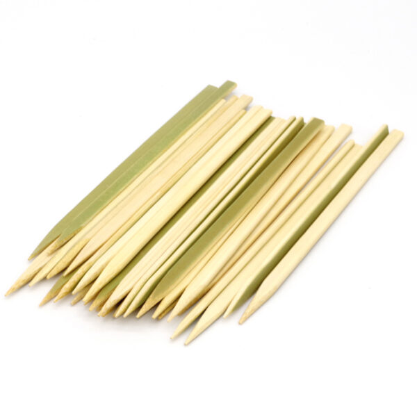 15cm Compostable Green Bamboo Flat Skewer