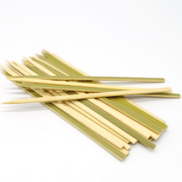 15cm Compostable Green Bamboo Flat Skewer