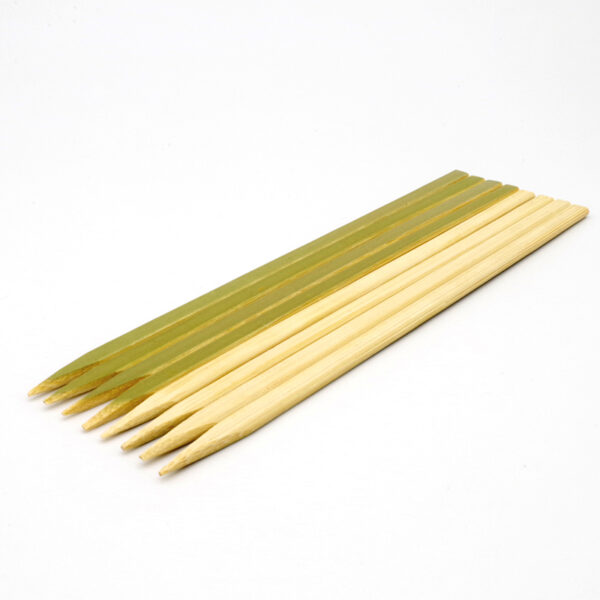 15cm Compostable Green Bamboo Flat Skewer