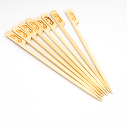 15cm Bamboo Paddle Food Pick / Skewer With Customized Logo