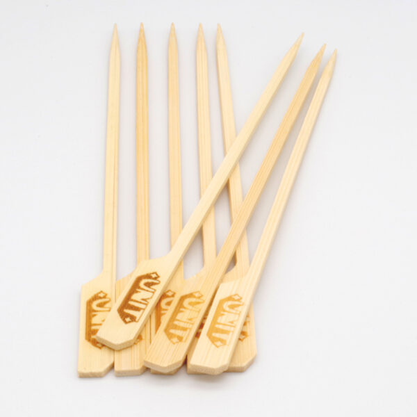 15cm Bamboo Paddle Food Pick / Skewer With Customized Logo