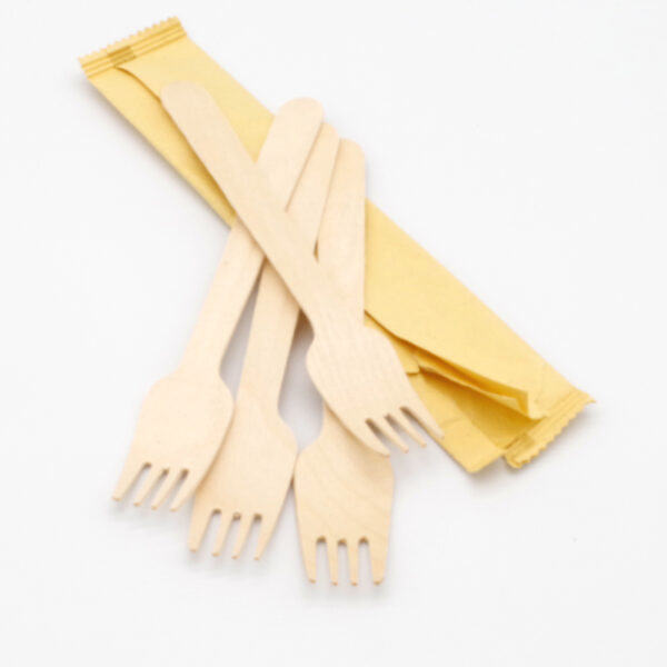 Wrapped Natural Wooden Fork