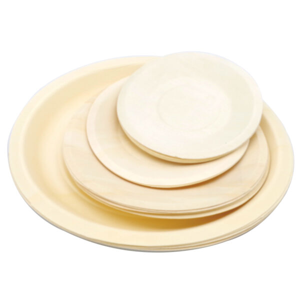 140mm disposable wooden round plate