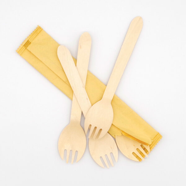 Solia 160mm Wrapped Natural Wooden Spork