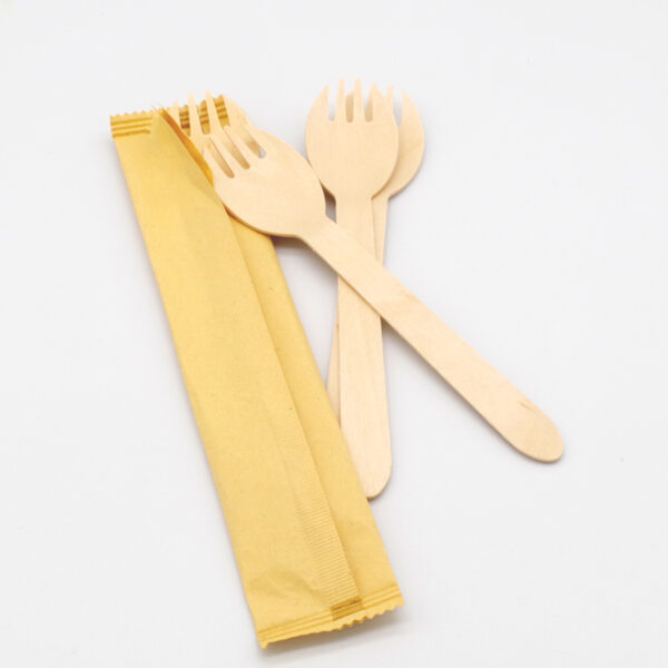 Solia 160mm Wrapped Natural Wooden Spork