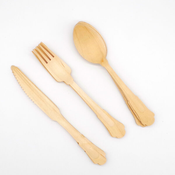 200mm wooden cutlery set