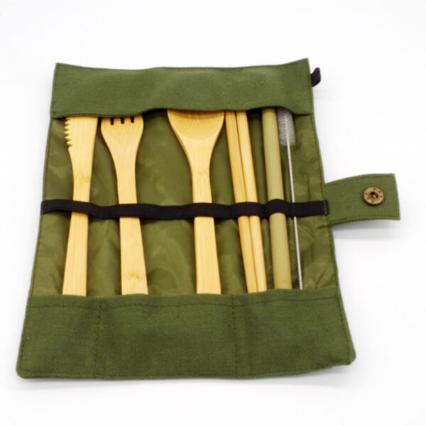 Reusable Bamboo Cutlery Set Utensil Kit