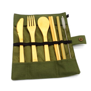 Reusable Bamboo Cutlery Set Utensil Kit