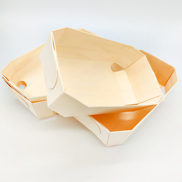 140mm Wooden Baking Box with Baking Paper