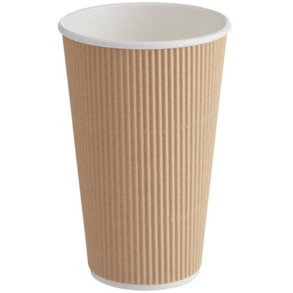 12 oz. Double Wall Ripple Kraft Paper Hot Cup