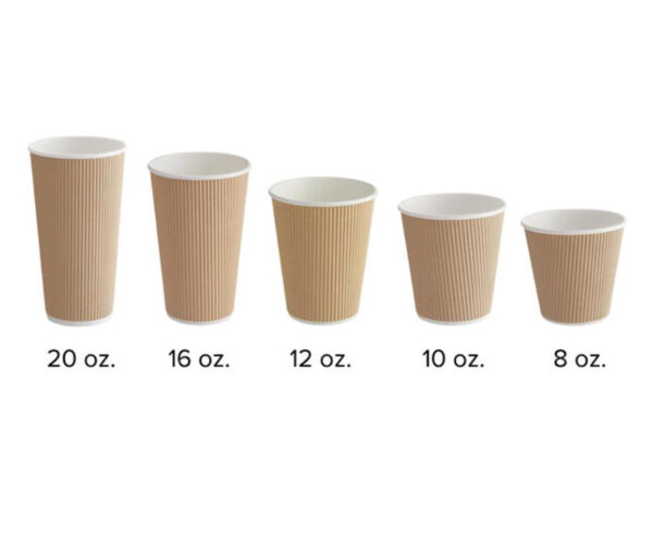 12 oz. Double Wall Ripple Kraft Paper Hot Cup