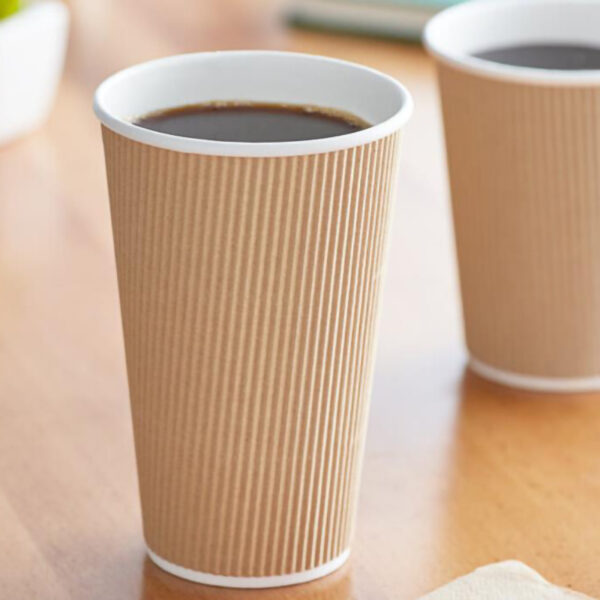 12 oz. Double Wall Ripple Kraft Paper Hot Cup