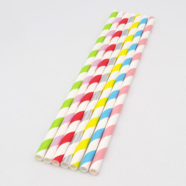 Assorted Stripe Jumbo Unwrapped Paper Straw