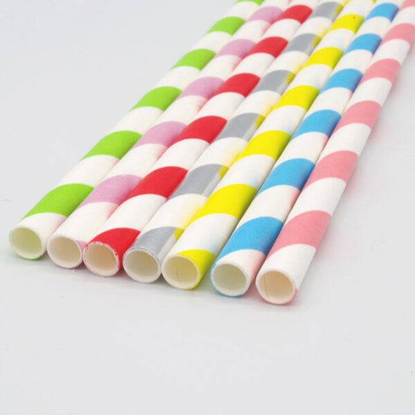 Assorted Stripe Jumbo Unwrapped Paper Straw