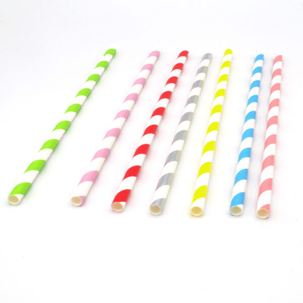 Assorted Stripe Jumbo Unwrapped Paper Straw