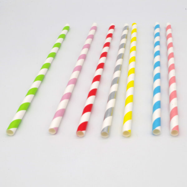 Assorted Stripe Jumbo Unwrapped Paper Straw