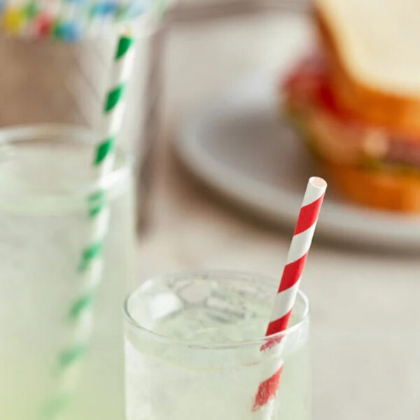 Assorted Stripe Jumbo Unwrapped Paper Straw