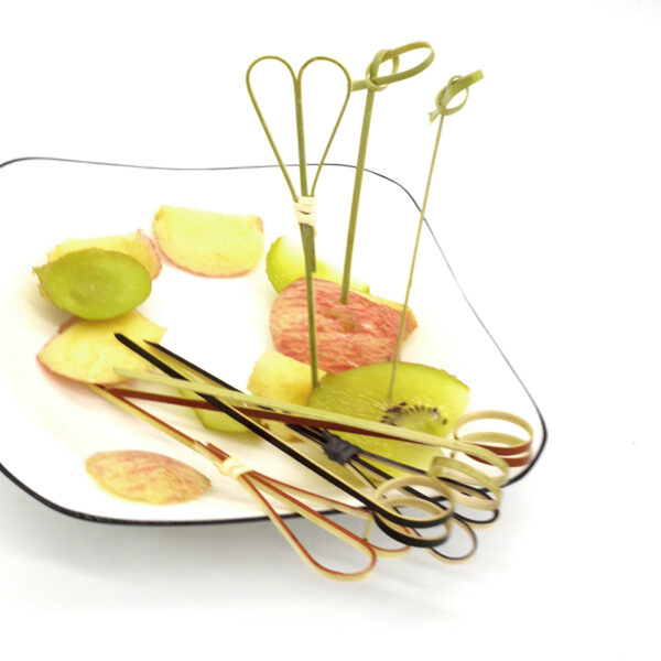 Compostable Green Bamboo Heart Food Pick / Skewer