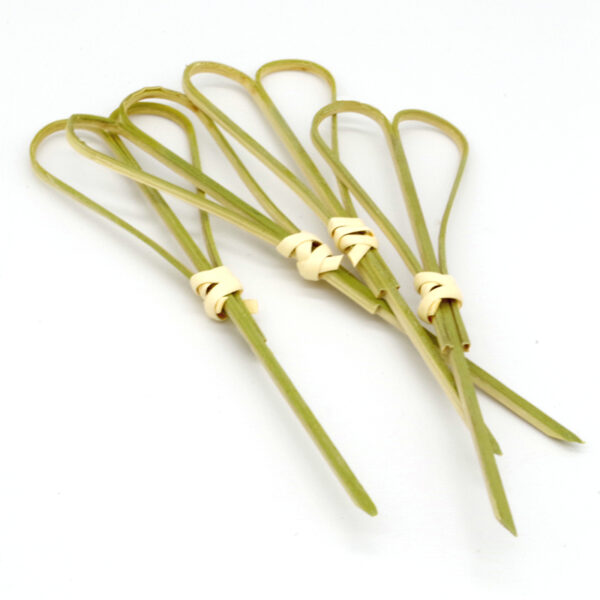 Compostable Green Bamboo Heart Food Pick / Skewer