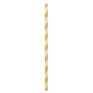 jumbo yellow / white striped unwrapped Eco-Flex paper straw