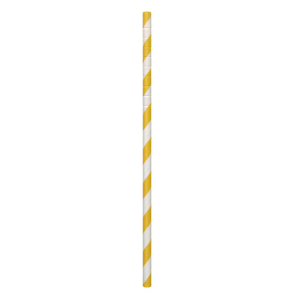 jumbo yellow / white striped unwrapped Eco-Flex paper straw