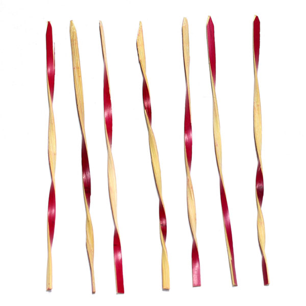 Compostable Red Bamboo Twisted Food Pick / Skewer