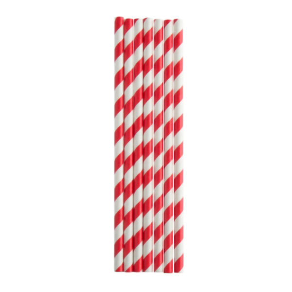 red jumbo unwrapped paper straw