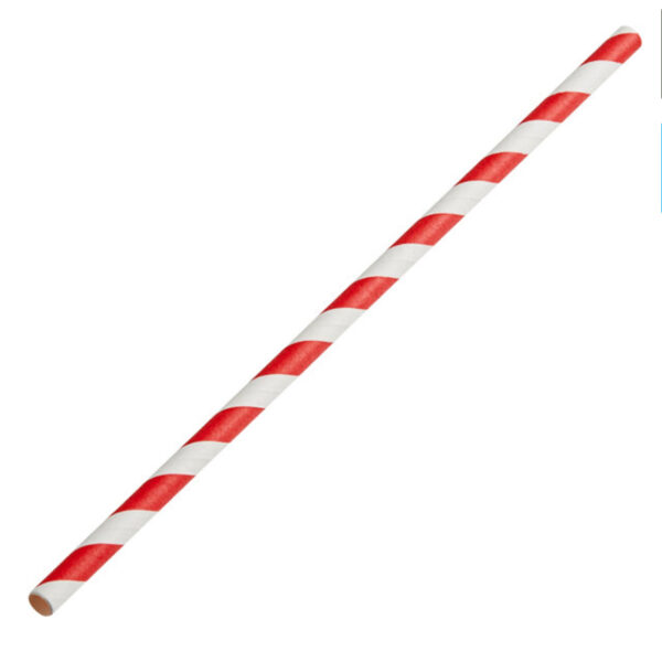 red jumbo unwrapped paper straw