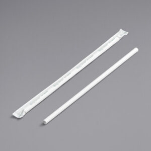 white jumbo wrapped paper straw