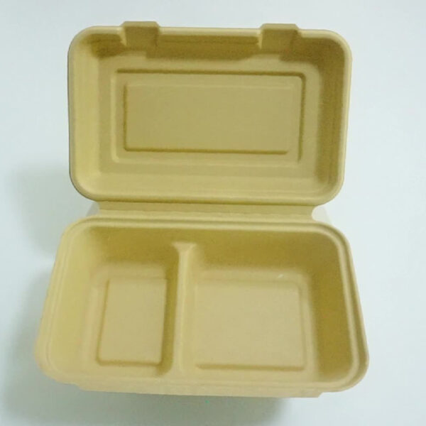 Natural Bagasse Blend 2 Compartment Take-Out Container